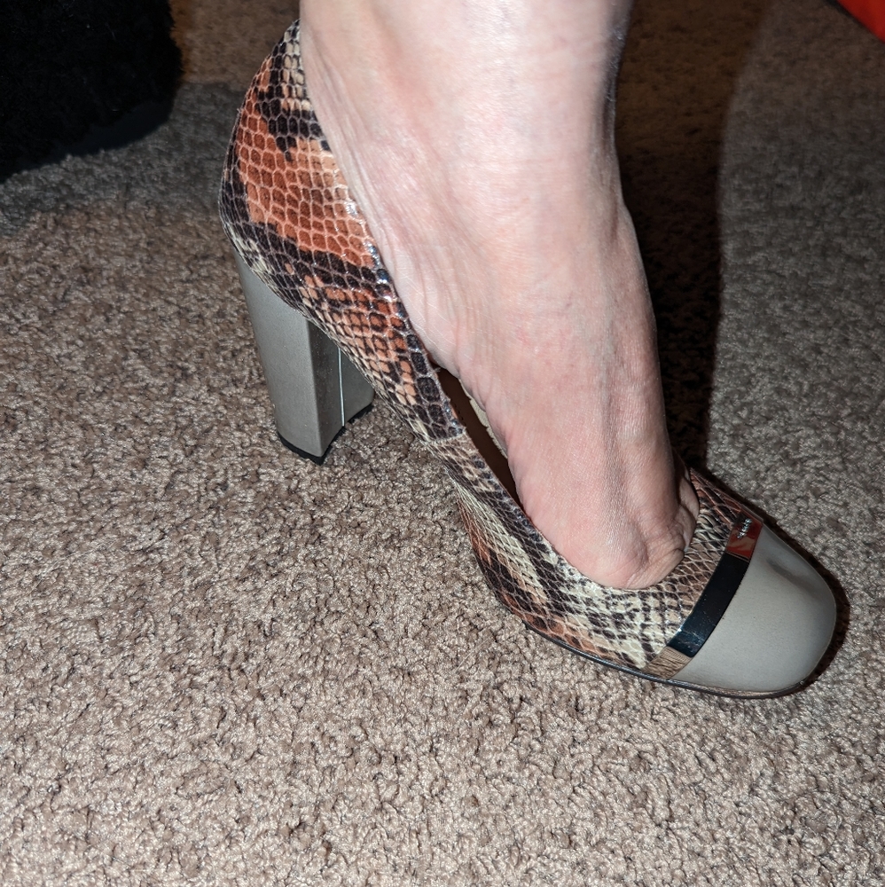 Calvin Klein Colourful Print 5 inch chunky heels